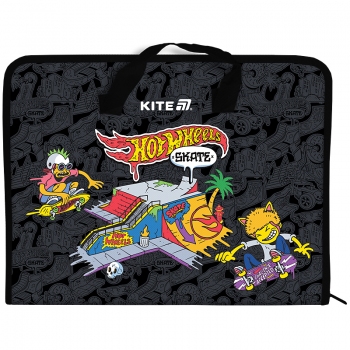 Папка-портфель на блискавці з ручками на одне відділення A4, Hot Wheels Kite hw25-202