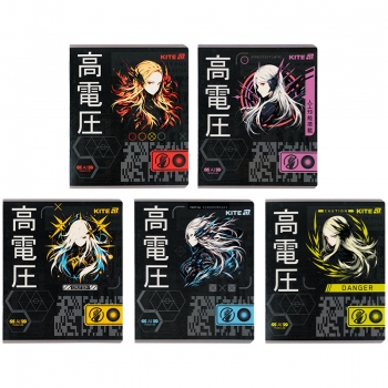 Зошит B5, учнівський на скобі, 24 л. лінія Anime KITE k25-239