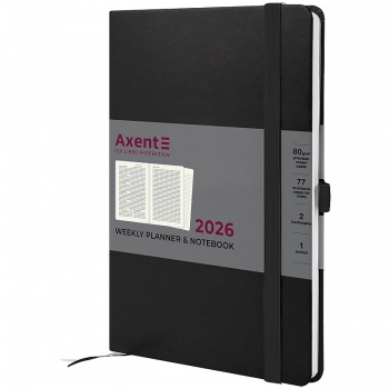 Щотижневик датований 2026 Prime Strong, 145*210, чорний AXENT 8507-26-01-a