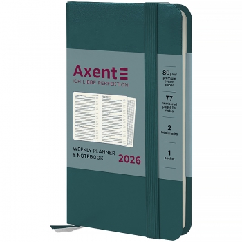 Щотижневик датований 2026 Pocket Strong, 90*150, лазурний AXENT 8508-26-63-a