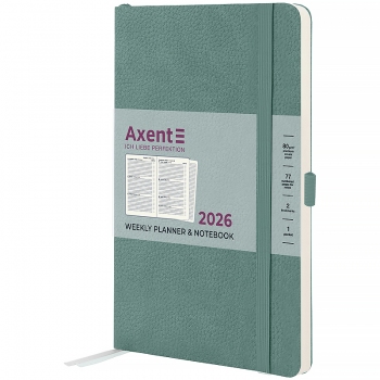 Щотижневик датований 2026 Partner Soft Skin, 125*195, сіро-лазурний AXENT 8509-26-48-a
