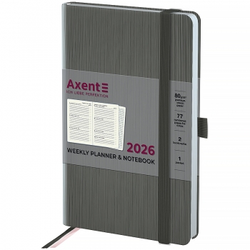 Щотижневик датований 2026 Partner Lines, 125*195, сірий AXENT 8515-26-03-a
