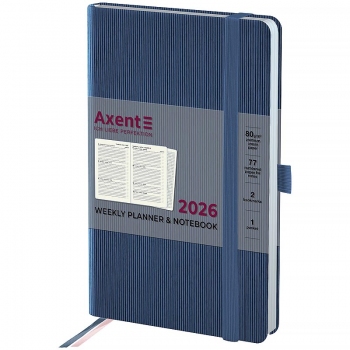 Щотижневик датований 2026 Partner Lines, 125*195, блакитний AXENT 8515-26-48-a