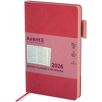 Щотижневик датований 2026 Partner Soft Muse, 125*195, рожевий AXENT 8527-26-1-a