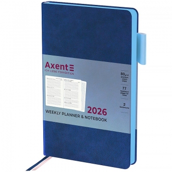 Щотижневик датований 2026 Partner Soft Muse, 125*195, синій AXENT 8527-26-3-a