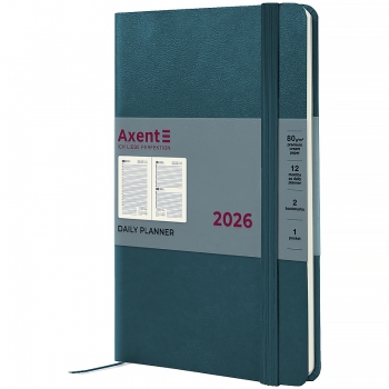 Щоденник датований 2026 Partner Strong, 145*210, малахітовий AXENT 8819-26-31-a