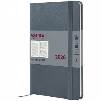 Щоденник датований 2026 Partner Strong, 145*210, сірий AXENT 8819-26-62-a