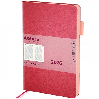 Щоденник датований 2026 Partner Soft Muse, 145*210, рожевий AXENT 8827-26-1-a