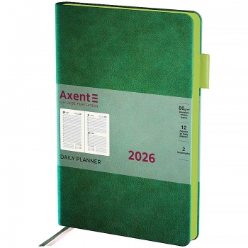 Щоденник датований 2026 Partner Soft Muse, 145*210, зелений AXENT 8827-26-2-a