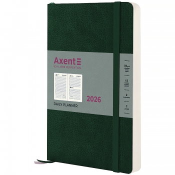 Щоденник датований 2026 Partner Soft Skin, 145*210, темно-зелений AXENT 8810-26-23-a