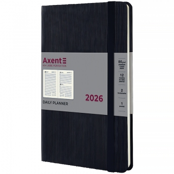 Щоденник датований 2026 Partner Lines, 145*210, чорний AXENT 8815-26-01-a