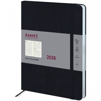Щоденник датований 2026 Grand Lines, 195*255, чорний AXENT 8831-26-01-a