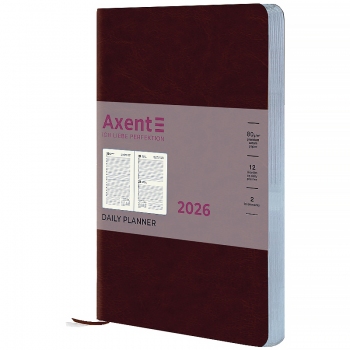 Щоденник датований 2026 Partner City Soft, 145*210, коричневий AXENT 8821-26-05-a