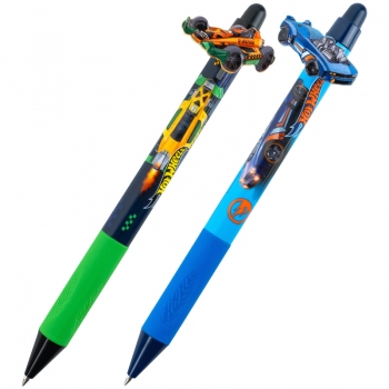 Ручка шариковая автоматическая Hot Wheels, синяя KITE hw26-393