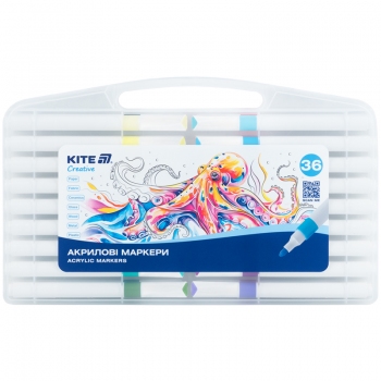 Маркеры акриловые 36 цветов Jumbo Creative KITE k-1292