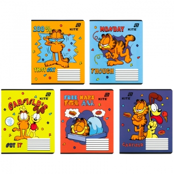 Зошит 12 л. лінія софт тач + УФ лак, Garfield KITE gf26-234