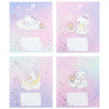 Зошит 12 л. коса лінія фольга + УФ лак, Hello Kitty KITE hk26-235-1
