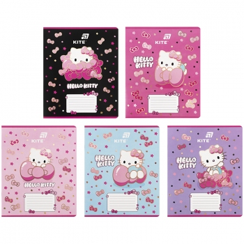 Зошит 18 л. клітинка фольга + УФ лак, Hello Kitty KITE hk26-236-1