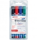 Комплект маркеров для флипчарта (4 цвета) 1,5-3 мм конусообразный наконечник, Edding 380/4BL
